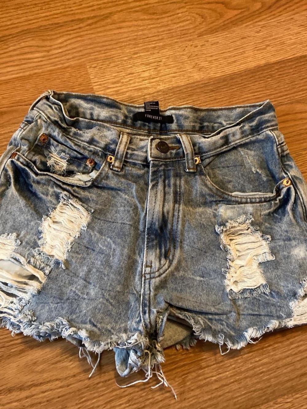 Forever 21 Ripped Light Blue Denim Cutoff Shorts